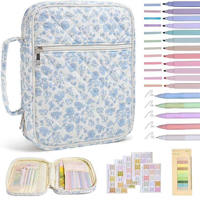 Bible Cover Case for Women Large Bible Cover with Durable Handle Quilted Bible Carrying Case for ... | Amazon (US)