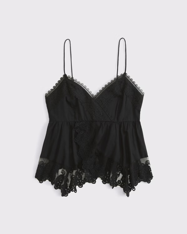 Babydoll Lace-Trim Cami | Abercrombie & Fitch (US)