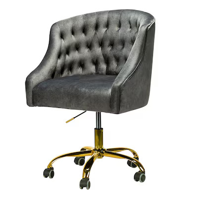 14 Karat Home Eugenia Charcoal Contemporary Adjustable Height Swivel Wood Task Chair | Lowe's