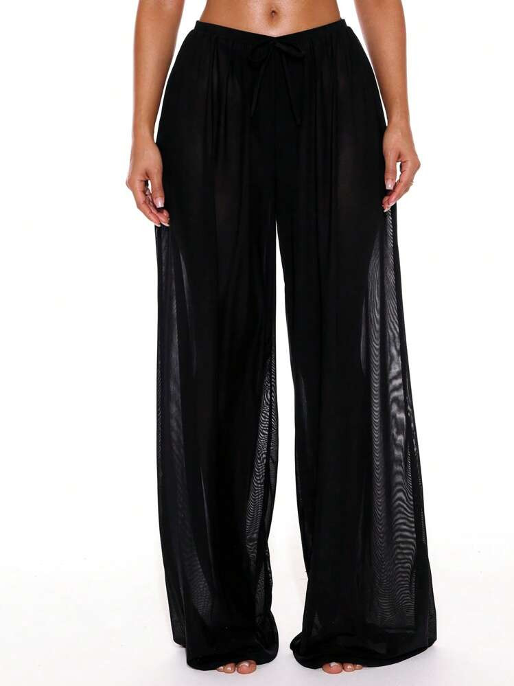 Boack sheer pants cover up | SHEIN