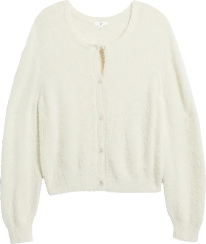Fuzzy Scoop Neck Cardigan | Nordstrom