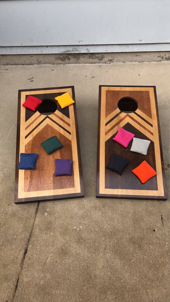 Mini cornhole boards Retro Classic design Beanbag toss | Etsy (US)