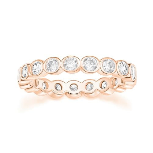 Mameloly 3.8mm Wedding Bands for Women Cubic Zirconia Full Eternity Stackable Engagement Promise ... | Amazon (US)