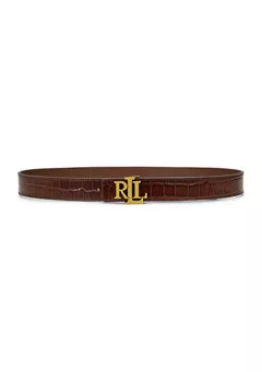 Lauren Ralph Lauren Logo Reversible Crocodile Embossed Belt | Belk