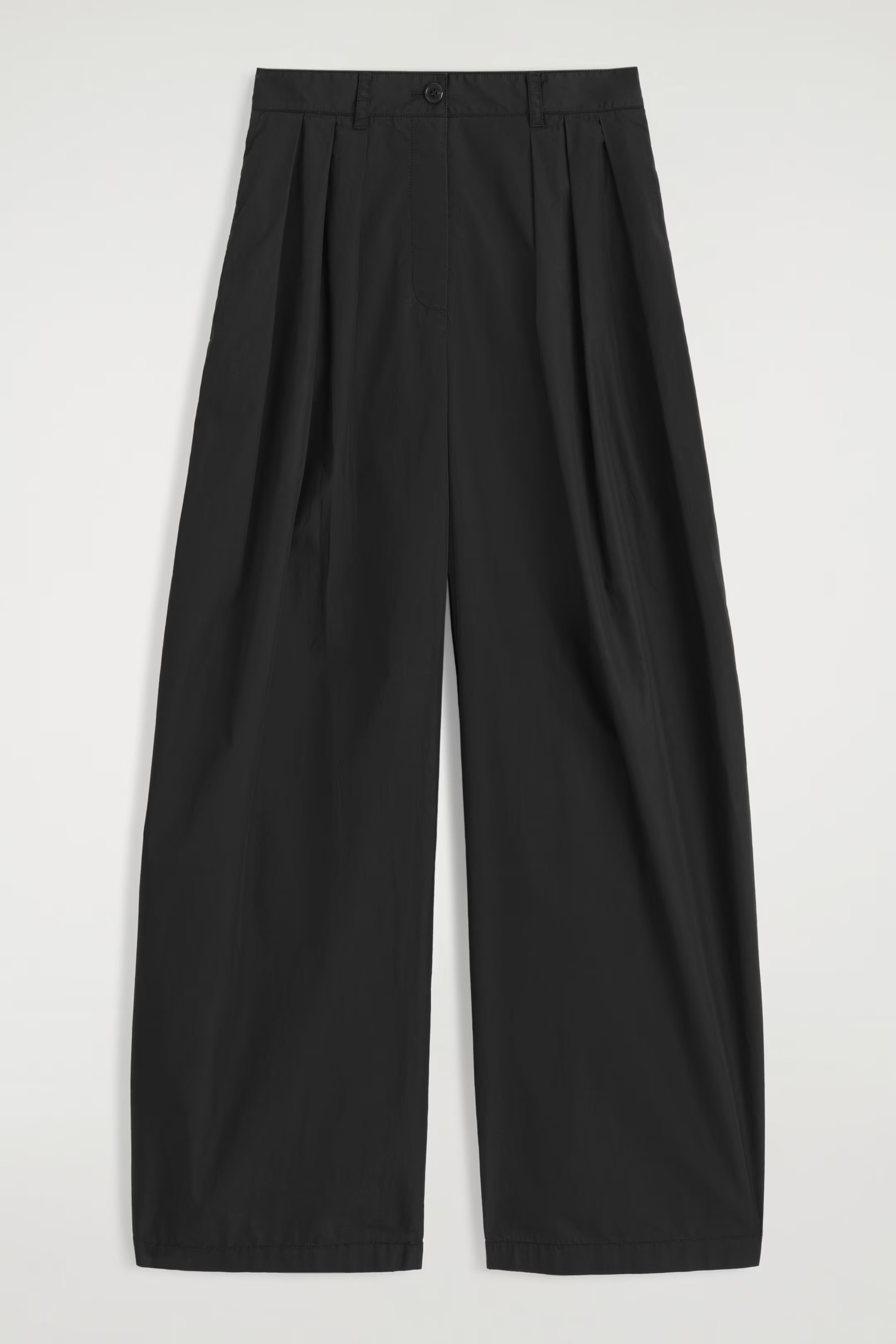 PLEATED BARREL-LEG WOOL TROUSERS - CHARCOAL | COS GB | COS UK