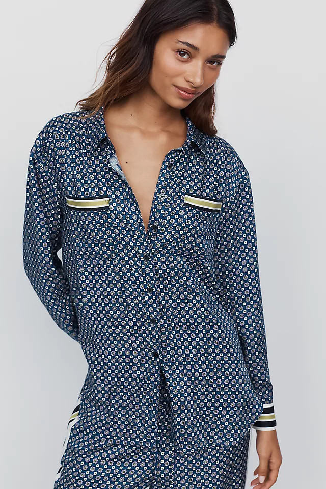 @merricksart x Maeve Rudi Silken Buttondown Shirt | Anthropologie (US)