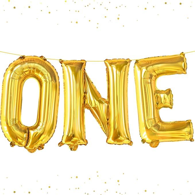 KatchOn, Gold One Balloon for First Birthday - 16 Inch | Foil Gold One Balloon, Number One Balloo... | Amazon (US)
