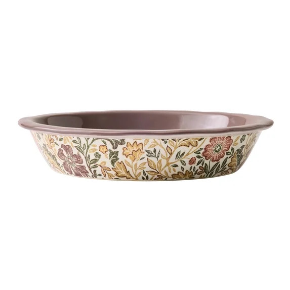 Better Homes & Gardens Edith Vine Floral 10" Stoneware Pie Dish | Walmart (US)
