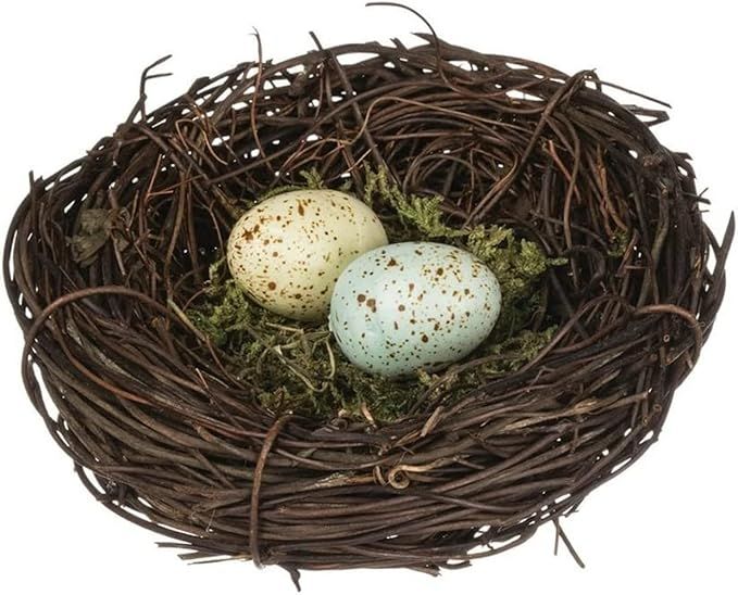 Sullivans Speckled Robin's Egg Blue Yellow Moss 4 Inch Decorative Bird's Nest | Amazon (US)