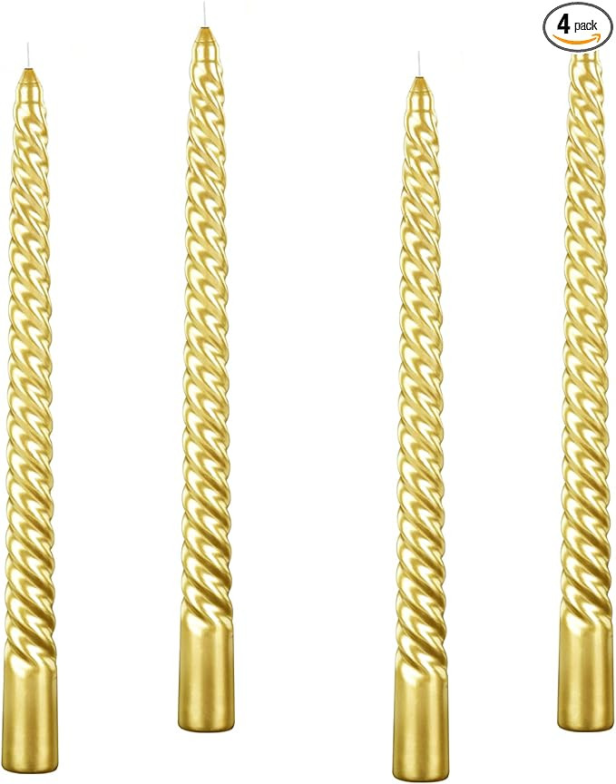 Kemladio 4 pcs 10 inch Taper Candles,Burning Unscented Tapered 7.5 hrs,Fancy Dinner,Tall Candle S... | Amazon (US)