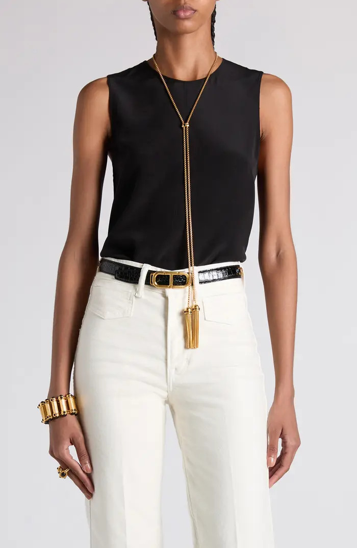 Silk Crêpe de Chine Sleeveless Top | Nordstrom