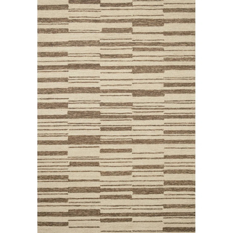 Polly Checkered Handmade Tufted Jute/Sisal Area Rug in Beige/Tobacco | Wayfair North America