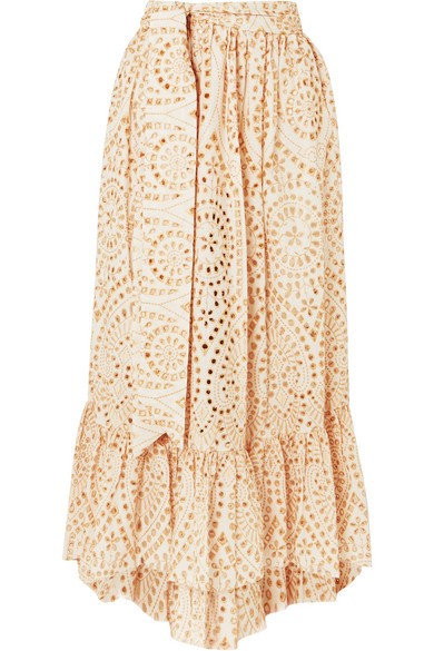 Nicole embroidered broderie anglaise cotton maxi skirt | NET-A-PORTER (US)