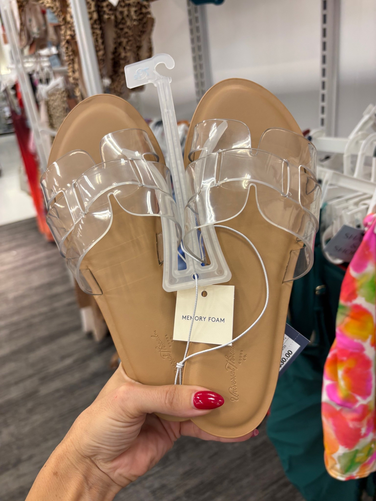 Clear slides 
Perfect for a beach day and all summer long 


#LTKspringtrends #LTKspring #LTKSwim