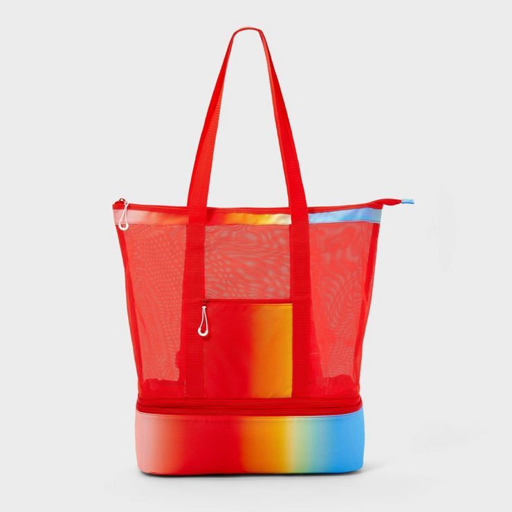 Mesh Cooler Tote Bag With Towel Straps - Sun Squad™ | Target