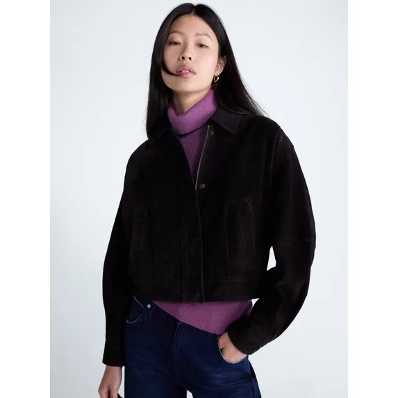 Scoop Women’s and Women’s Plus Cropped Suede Jacket, Sizes XS-XXL | Walmart (US)