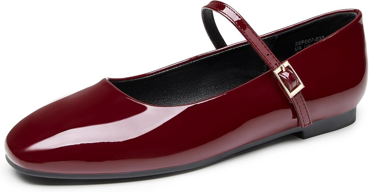 Trary Women's Flats,Mary Jane Ballet Shoes for Women,Square Toe Ankle Strap Flats for Women, Comf... | Amazon (US)