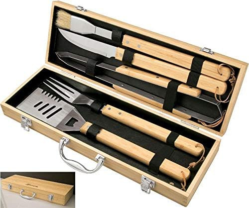 Personalized BBQ Grilling Set with 5 Tools, Laser Engraved with Designs and Names | Amazon (US)