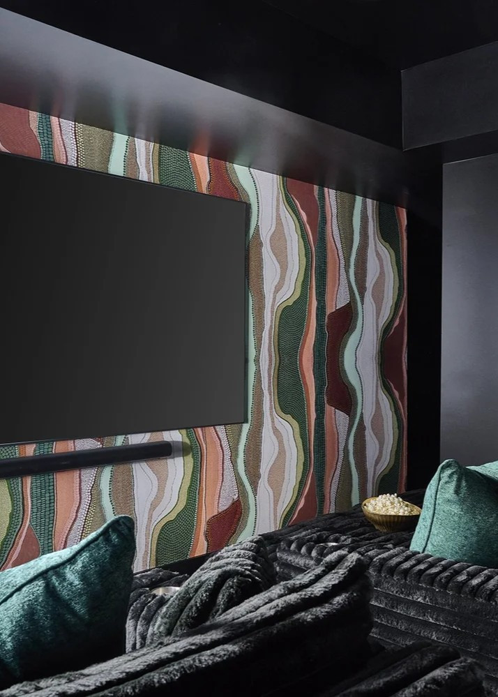 Friday nights call for spaces that feel immersive, cozy, and a little dramatic. ✨
This lounge moment from Project Meet Me in Accra was designed for winding down — layered textures, deep tones, and art that makes you pause and feel something.

From the plush seating to the patterned feature wall, every detail was about creating a space that invites you to sink in, stay awhile, and fully exhale. Proof that bold interiors can be both grounding and indulgent at the same time.

#LTKHome #LTKDesign #BLBDesign #MeetMeInAccra #MoodyInteriors #HomeTheaterDesign #LoungeSpace #LayeredLiving #InteriorDesignInspo #FridayVibes 

 #LTKHome