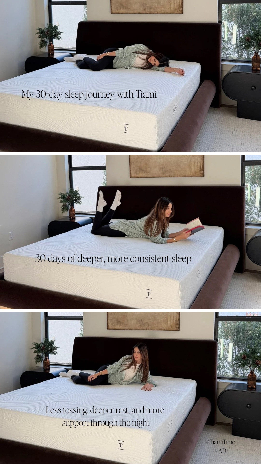 My 30-day sleep journey with @Tiami 

Over the past month, my sleep has felt more consistent and restorative. I’m waking up with less stiffness and moving less throughout the night, which has made mornings feel easier. The support feels balanced, breathable, and thoughtfully designed.

Tiami is currently offering 30% off for a limited time if you’ve been thinking about upgrading your sleep.
@tiamisleep #TiamiTime #BedroomUpgrade #SleepJourney #RestBetter #ad

#LTKselfcare #LTKHome #LTKSaleAlert