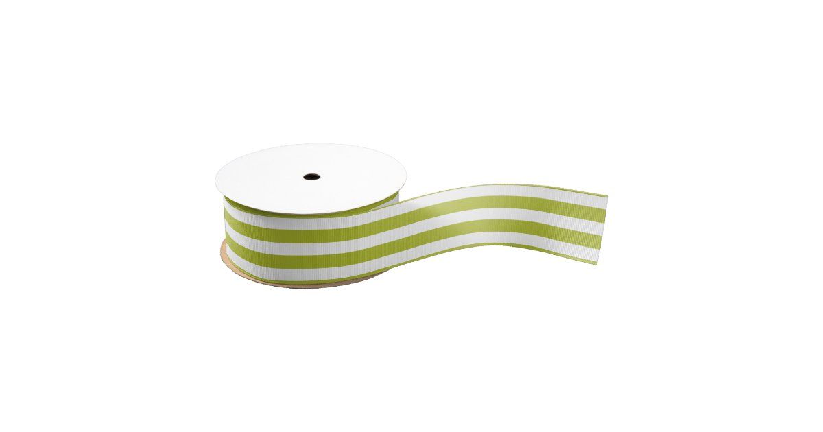 Green and White Stripe Pattern Grosgrain Ribbon | Zazzle | Zazzle