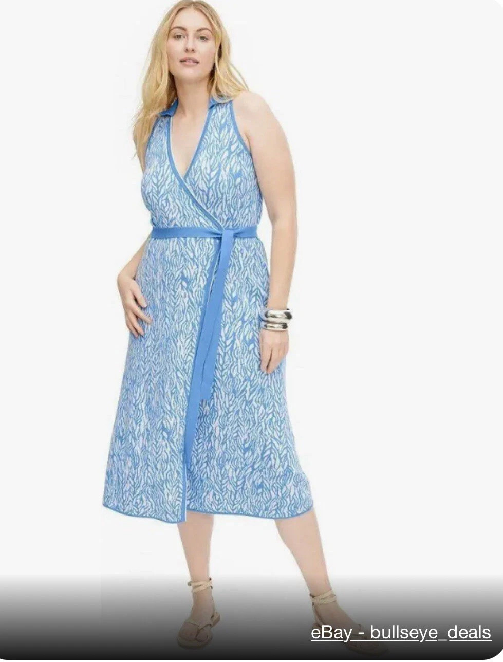 Diane von Furstenberg Women's Collared Midi Wrap Dress XS | eBay US