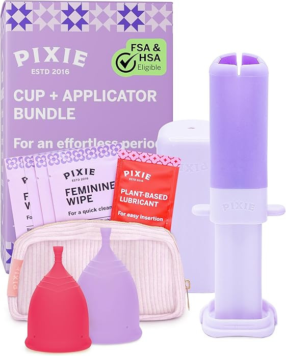 2 Menstrual Cups and Applicator Bundle - No Metals or Toxins - 100% Medical-Grade Silicone - Soft... | Amazon (US)