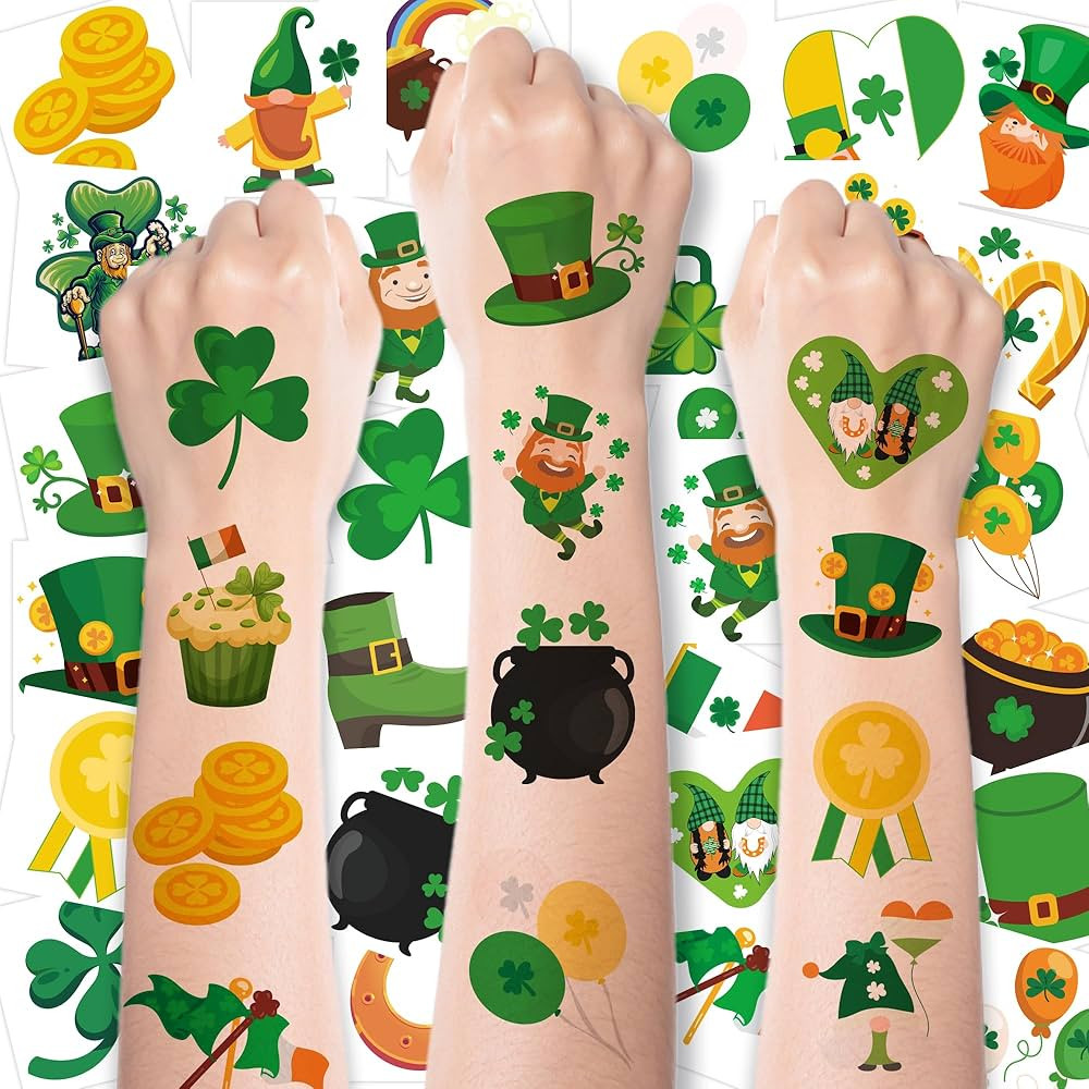 150 Pack St Patricks Day Tattoos - St Patricks Day Accessories - St. Patricks Day Shamrock Decora... | Amazon (US)