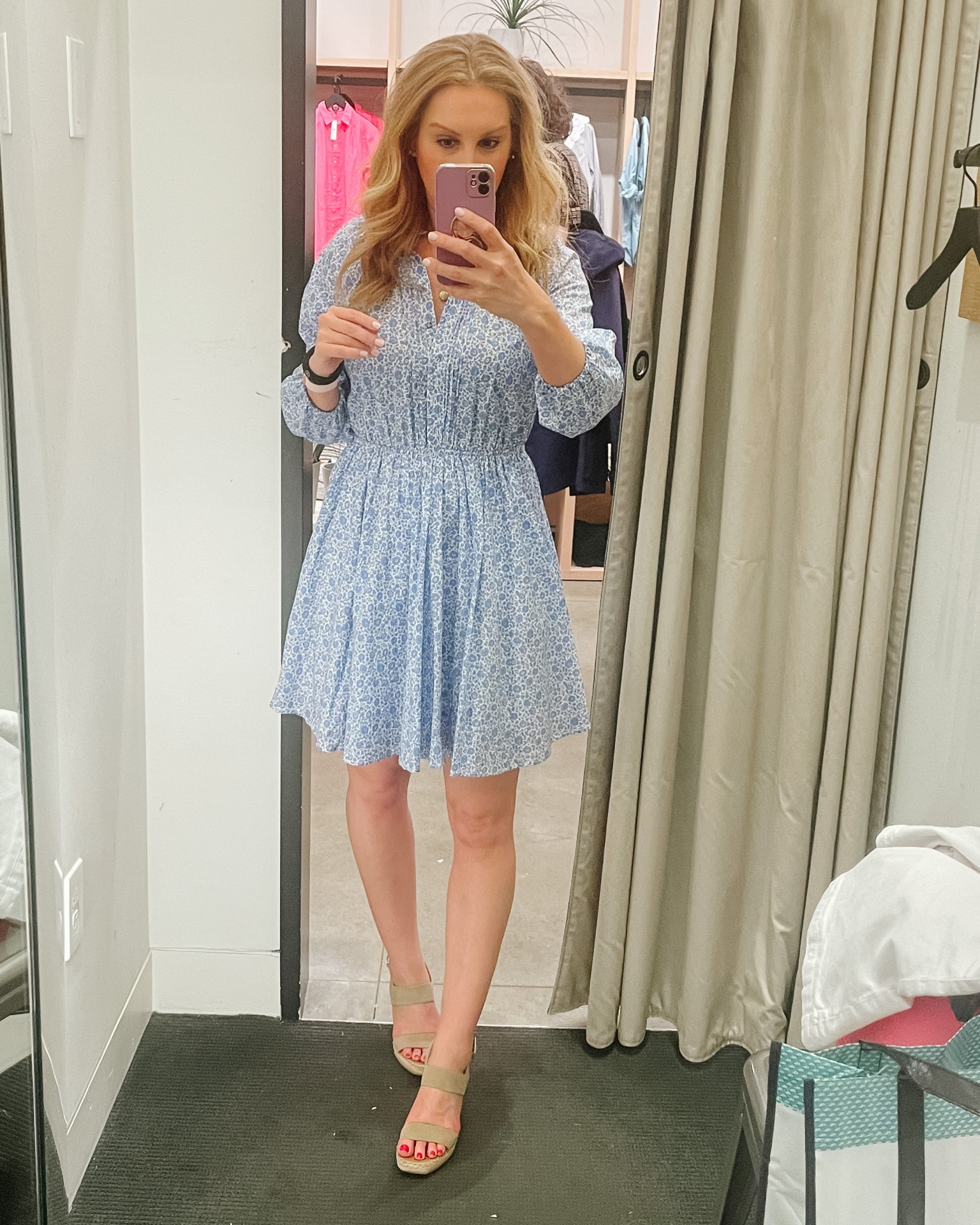 I bought this blue and white a-line shirt dress for spring family photos but it would be perfect for vacation, a date night, work, a baby or bridal shower or Sunday church. 

#LTKworkwear #LTKtravel #LTKstyletip