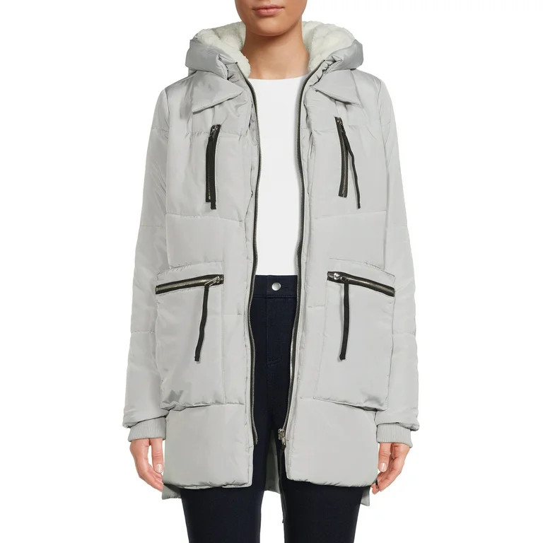 Jason Maxwell Women's Side Zip Puffer Coat | Walmart (US)