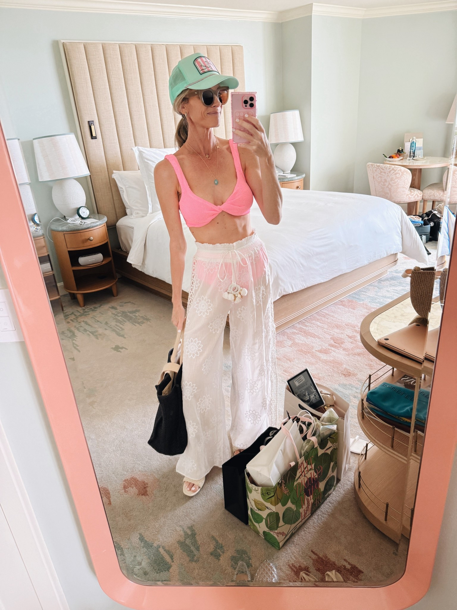 This suit color and fit is worth the $$… pants are on sale too! In a M. But could do a TTS Small. We had the hats made from Golden Eye Trucker Hats in Atlanta! 