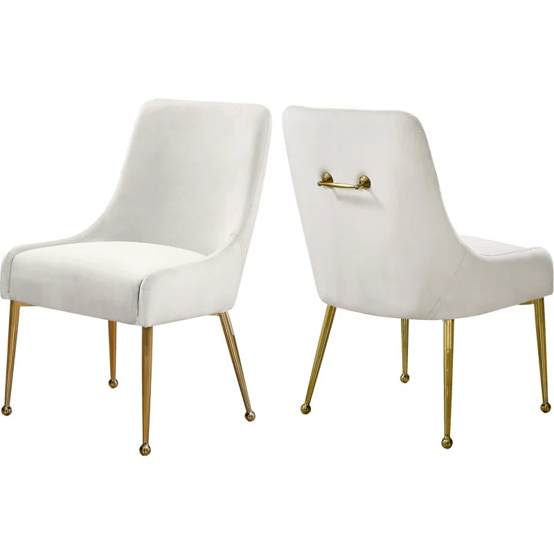 Stovall Velvet Side Chair Cream (Set of 2) | Wayfair North America
