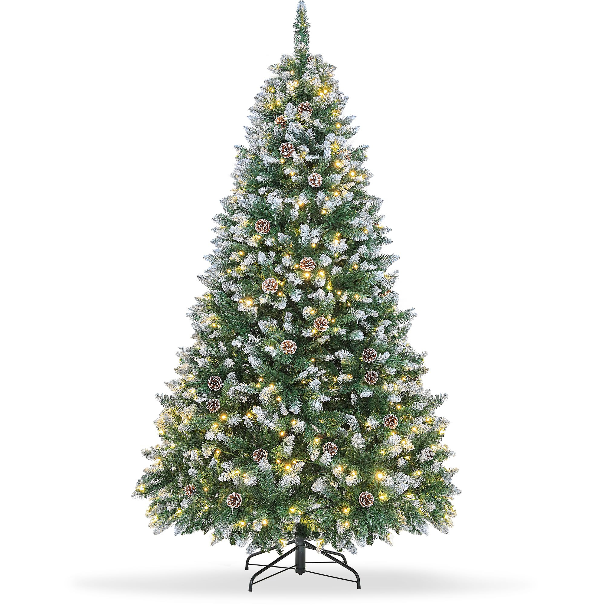 7.5FT Pre-Decorated Holiday Christmas Tree for Home, Office, Party Decoration, Partially Flocked ... | Amazon (US)