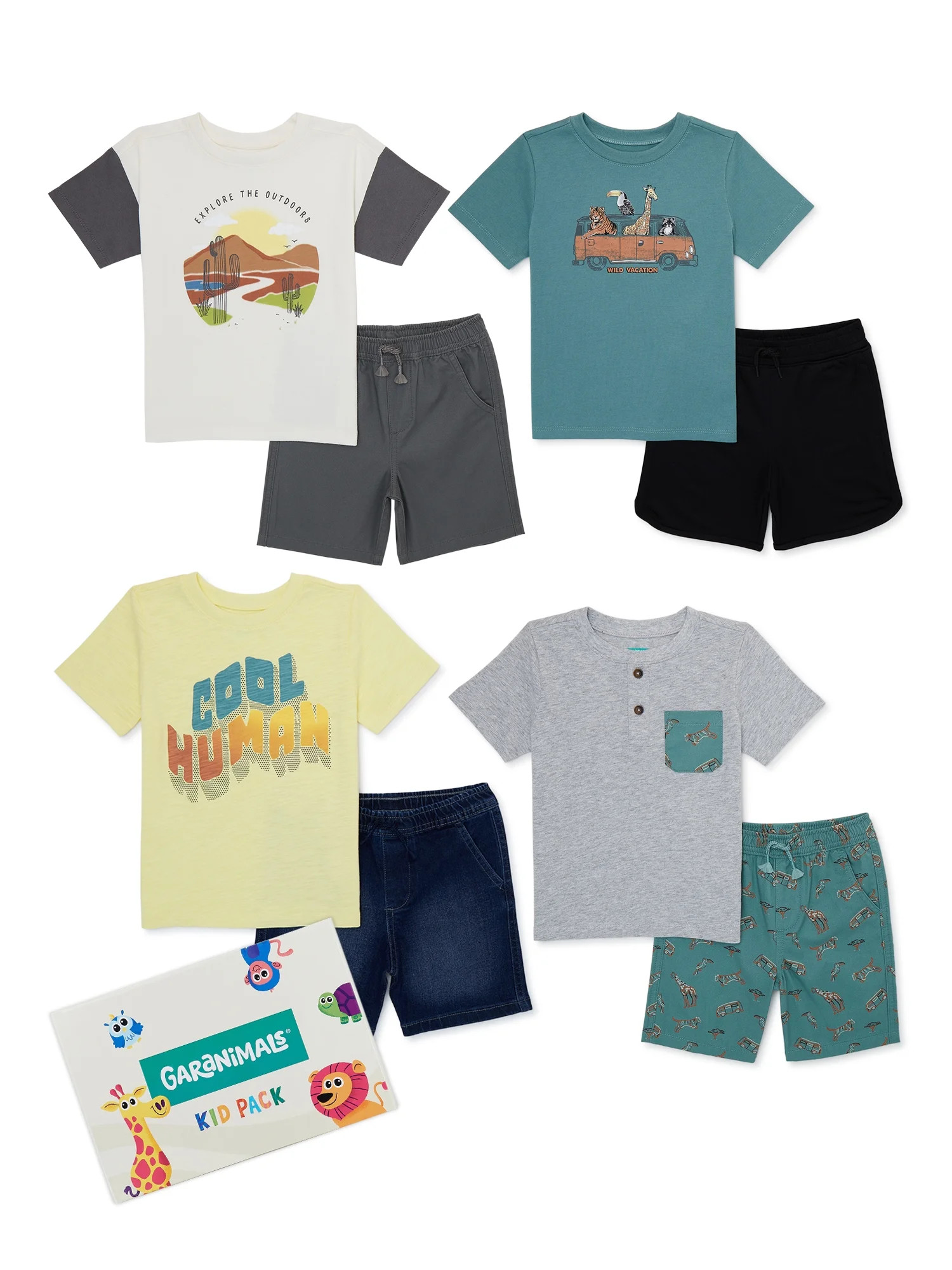 Garanimals Toddler Boys T-Shirt and Shorts Kid-Pack, 8-Piece, Sizes 12M-5T | Walmart (US)