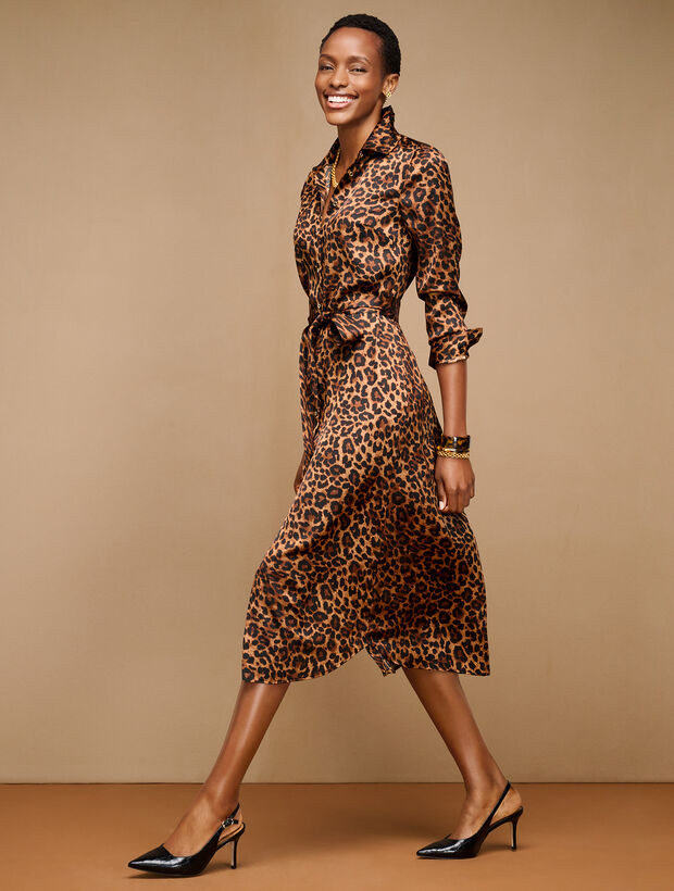 Tie Waist Shirtdress - Leopard | Talbots