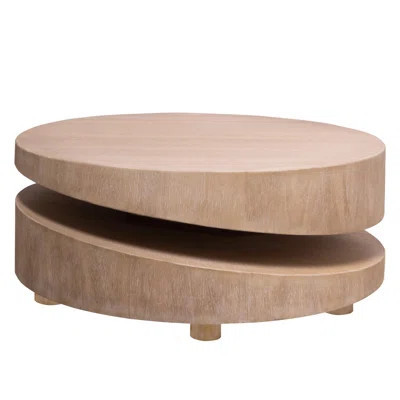 Modern Round Wood Coffee Table â 31.3" Natural Finish Accent Table For Living Room | Wayfair North America