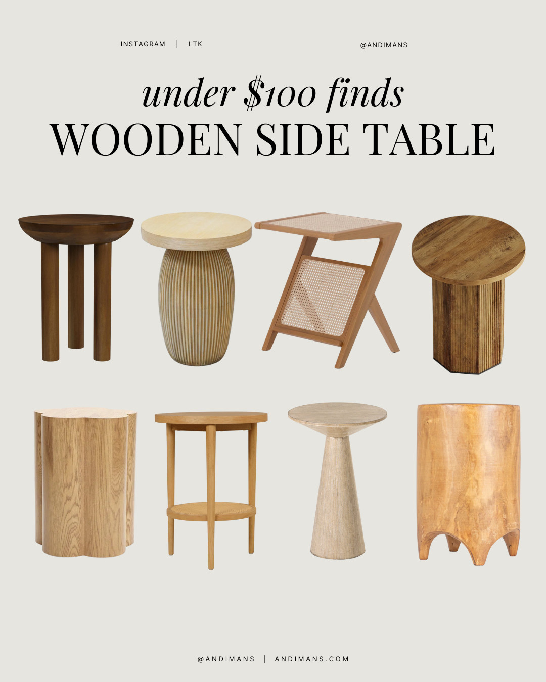 These under-$100 wooden side tables are such an easy win! Use them between two chairs, next to the couch, as a bedside table, or even by the front door for keys and coffee mugs. 

 #LTKHome #LTKSaleAlert #LTKFindsUnder100