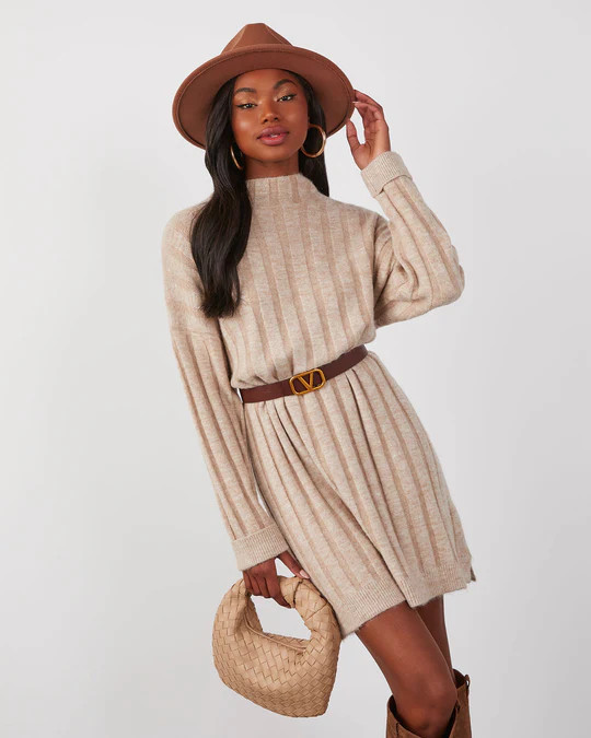 Averie Mock Neck Mini Sweater Dress | VICI