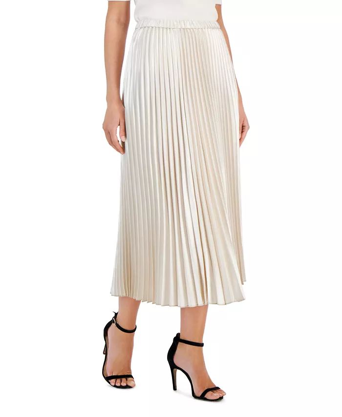 Women's Pleated Pull-On Midi Skirt | Macy's