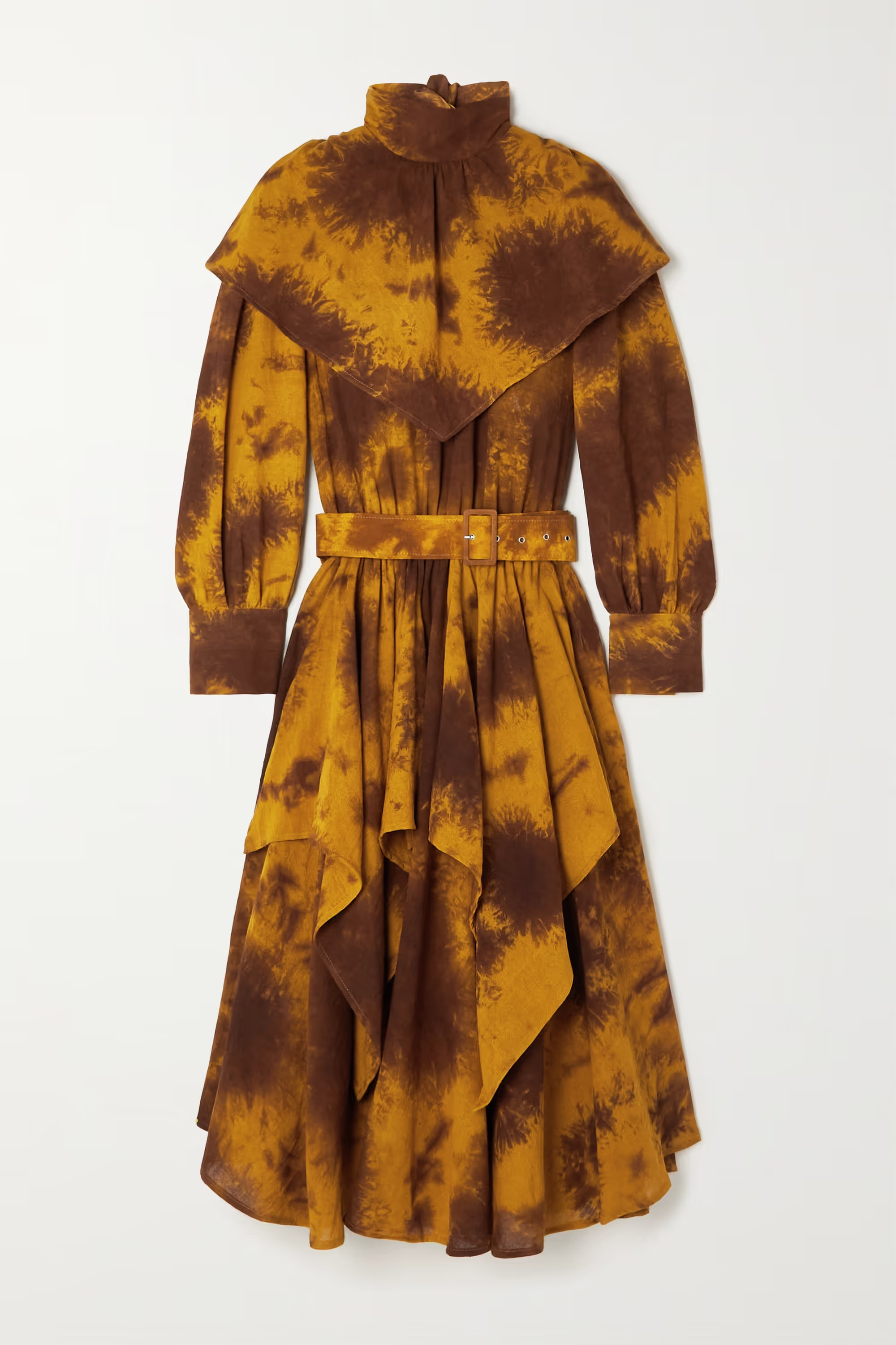 Pereira belted gathered tied-dyed cotton-voile midi dress | NET-A-PORTER (US)