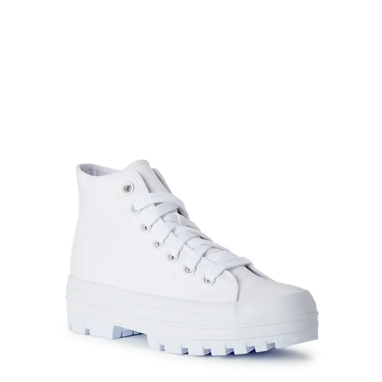 No Boundaries Women's Casual High Top Lug Canvas Sneakers | Walmart (US)