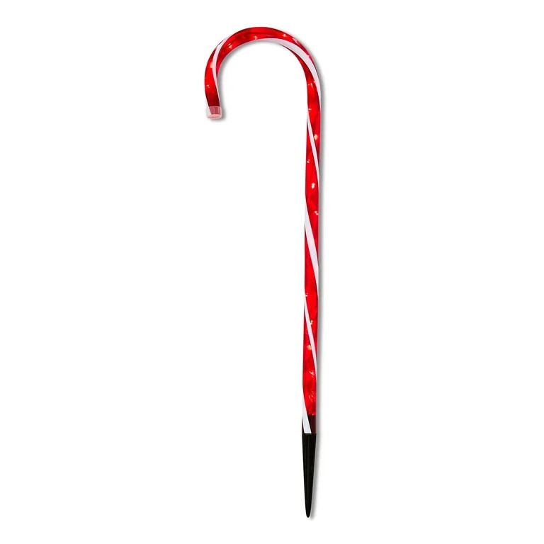 Light-Up LED Candy Cane Outdoor Yard Stake, Red and White, 26", by Holiday Time | Walmart (US)
