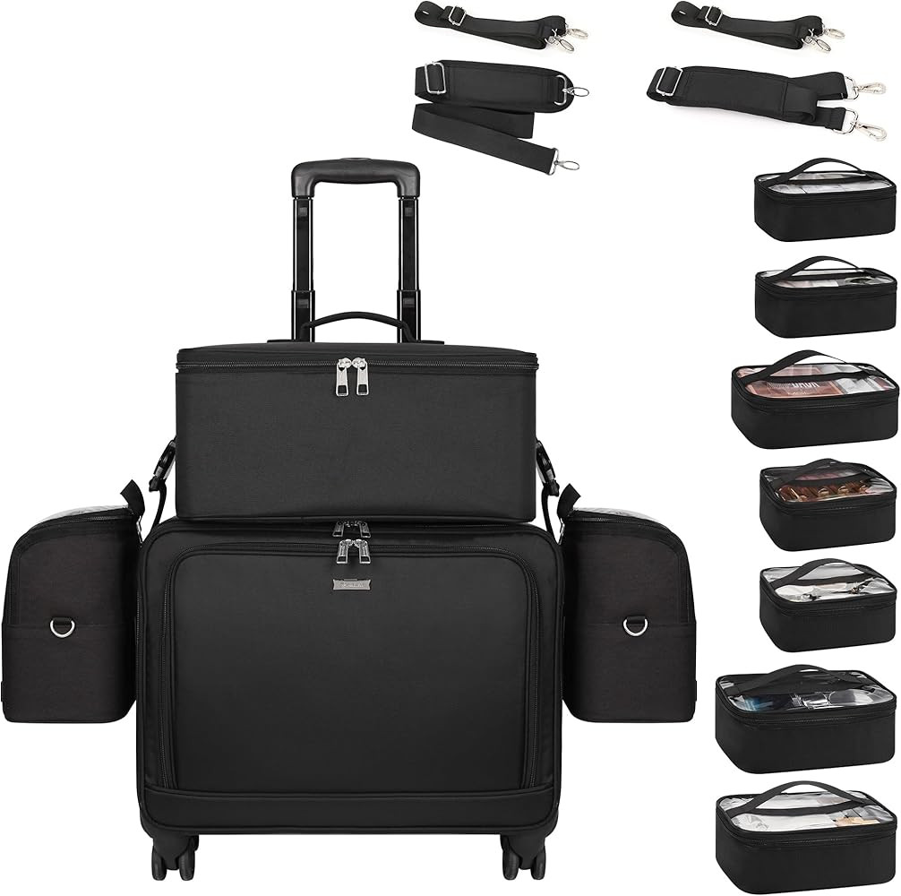 TANTO Rolling Makeup Train Case, Professional Makeup Case on Wheels Makeup Artist Bag With 7 Smal... | Amazon (US)