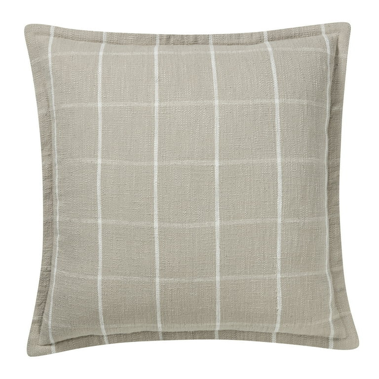 My Texas House Sienna Cotton Yarn Dyed Decorative Pillow, 22"X22", Coconut Milk | Walmart (US)