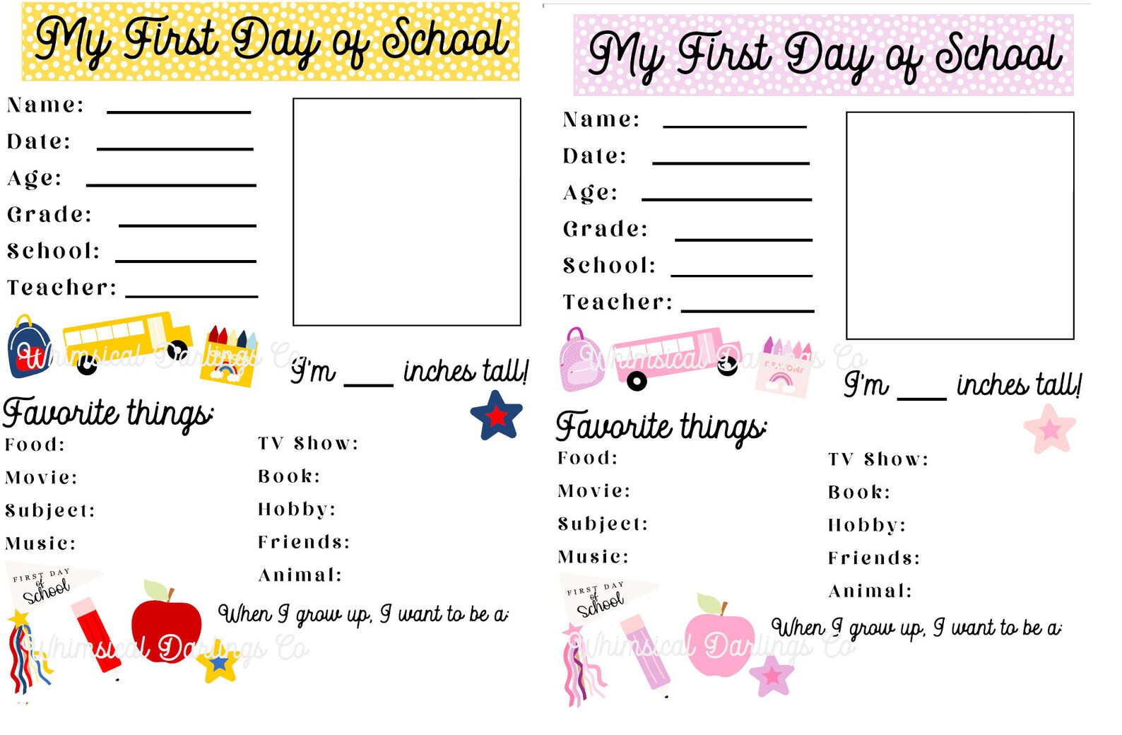 Back to School Printable Bundle // First Day of School - Etsy | Etsy (US)
