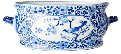 22" Garden Design Bowl, Blue/White | One Kings Lane