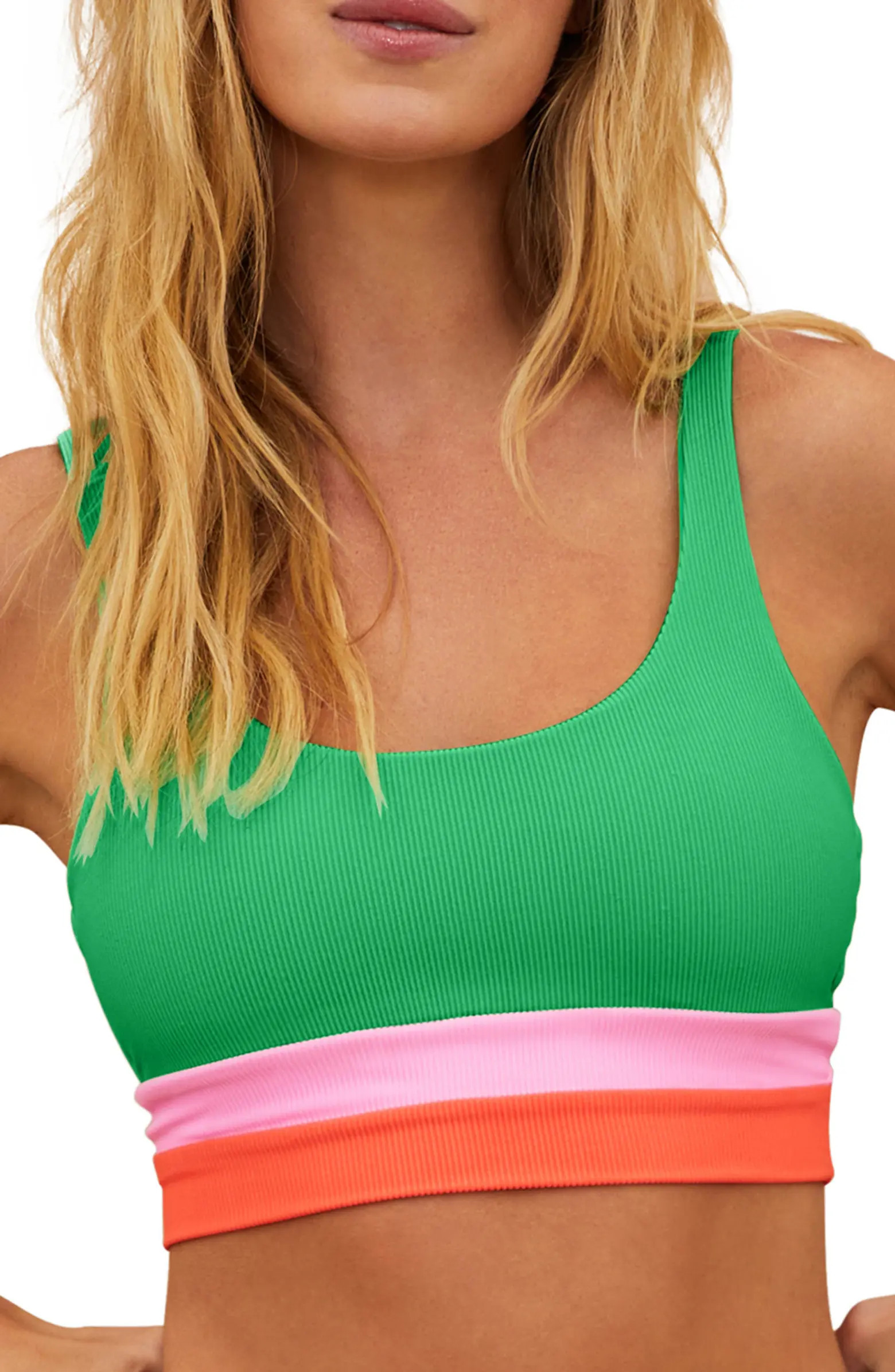 Mackenzine Colorblock Sports Bra | Nordstrom
