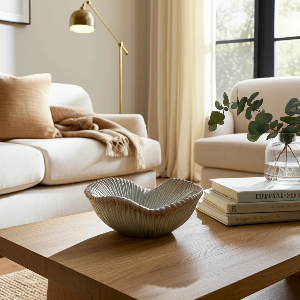 Ceramic Bowl Chiseled Textured Design Handcrafted Decorative Sculpted Form Contemporary Artisan P... | Wayfair North America