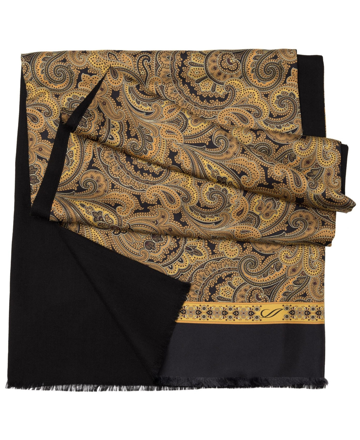 Elizabetta Men's Sorrento - Wool Backed Silk Scarf for Men - Gold and black | Macy's
