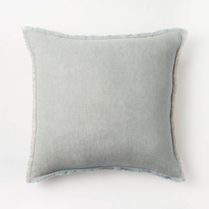 Linen Throw Pillow with Contrast Frayed Edges - Threshold™ designed with Studio McGee | Target